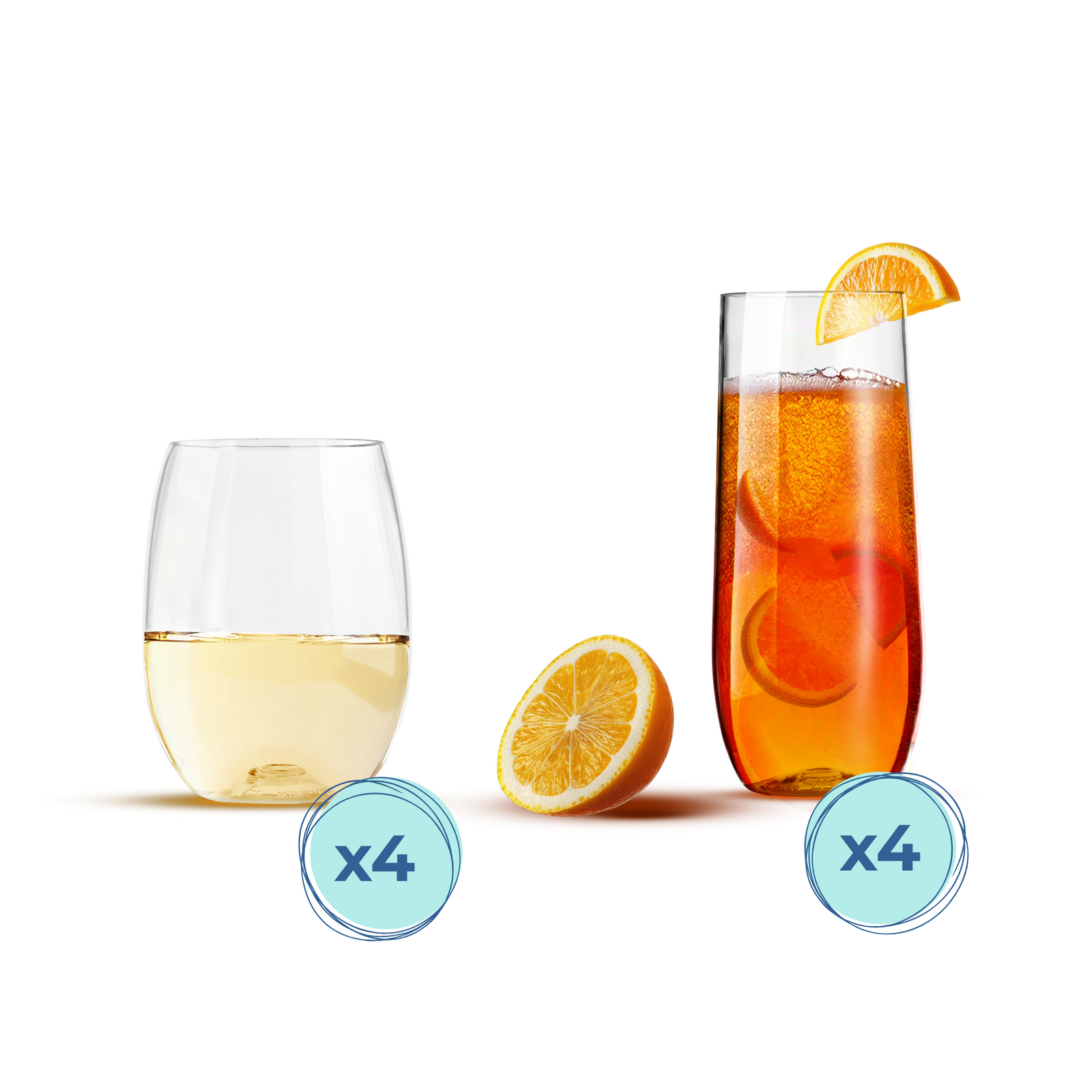 Rowdy Crowd Family Combination Pack, 4 Wine & 4 Champagne Pieces